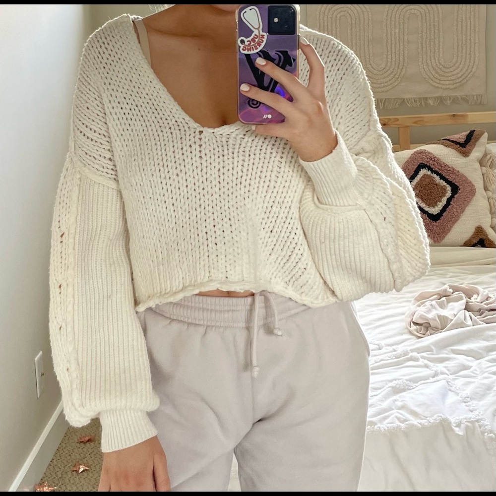 We the Free - Free People Cropped Knit Sweater